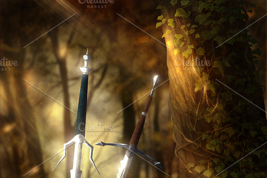 HDFantasy Wallpaper Swords in Illustrations - product preview 8