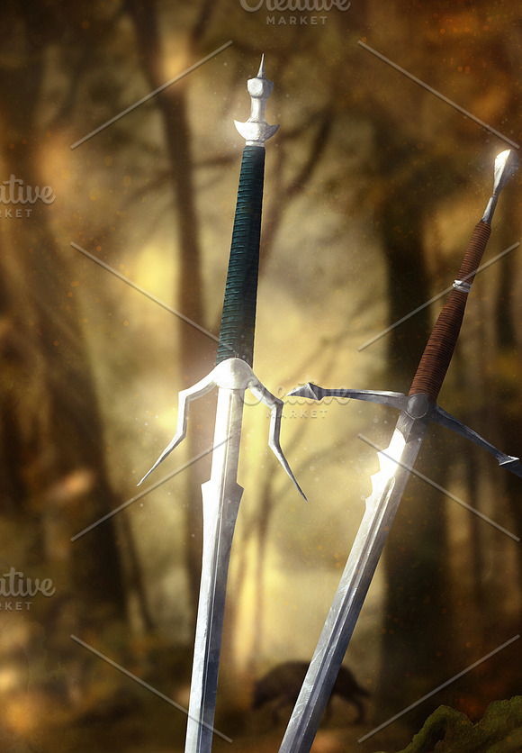 HDFantasy Wallpaper Swords in Illustrations - product preview 3