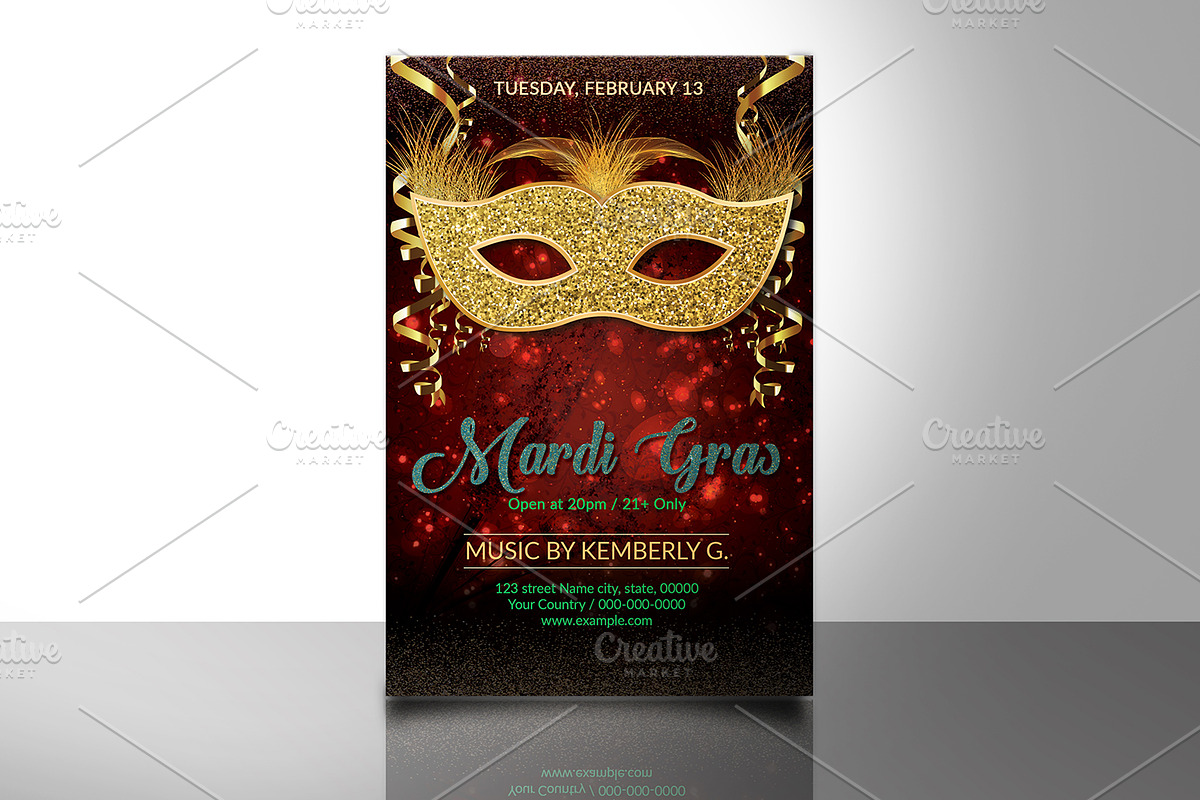 Mardi Gras Invitation Flyer V741 in Flyer Templates - product preview 8