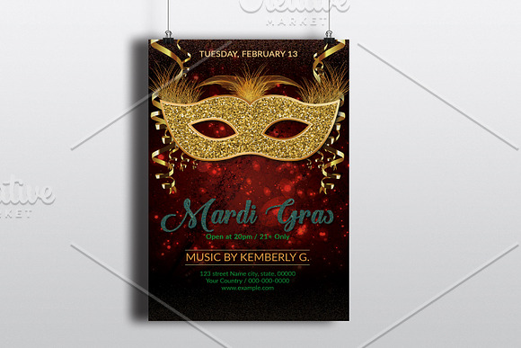 Mardi Gras Invitation Flyer V741 in Flyer Templates - product preview 2