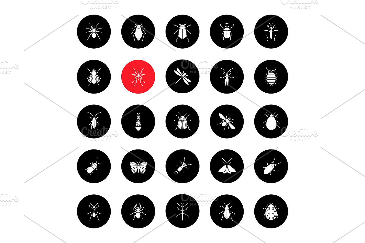 Insects glyph icons set in Graphics - product preview 8