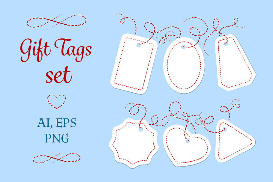 Gift tags set in Objects - product preview 8