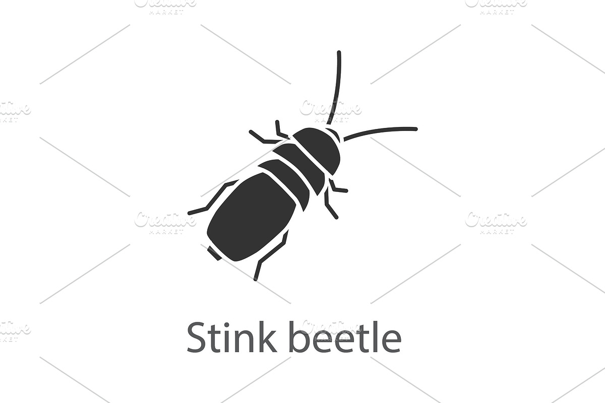 Stink beetle glyph icon in Graphics - product preview 8