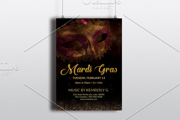 Mardi Gras Flyer Template V742 in Flyer Templates - product preview 2