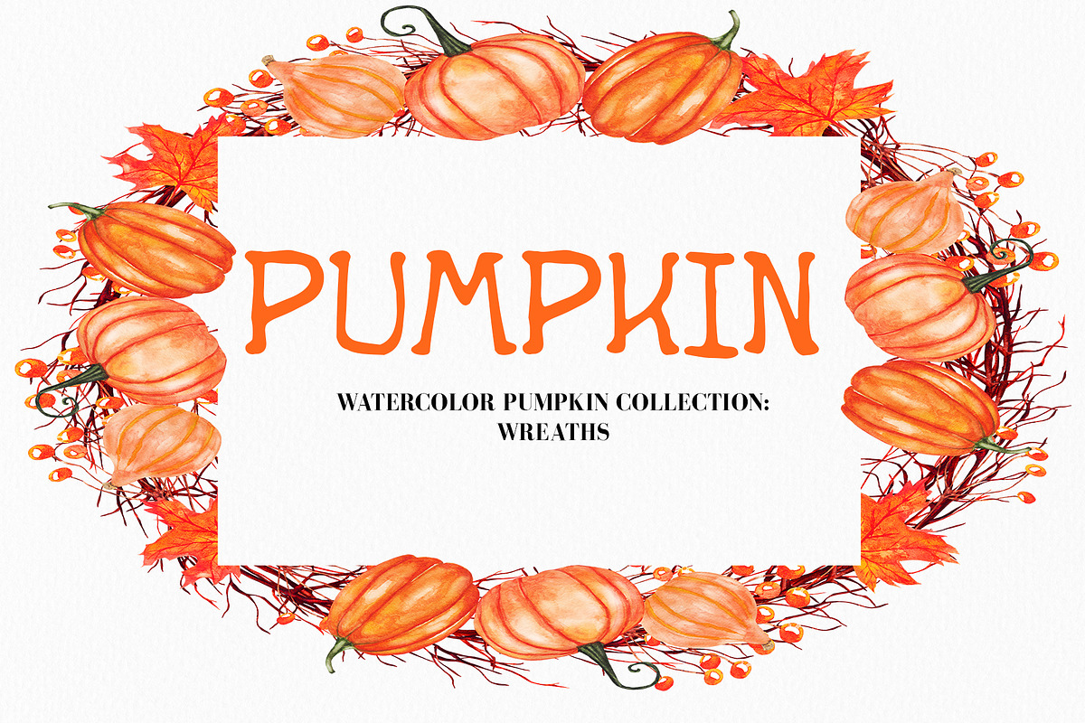 Watercolor Pumpkin Illustration in Illustrations - product preview 8