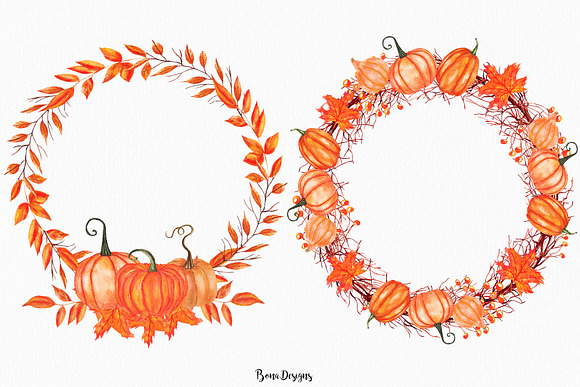 Watercolor Pumpkin Illustration in Illustrations - product preview 1
