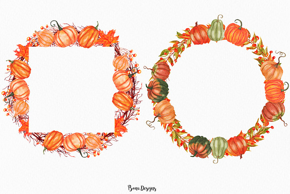 Watercolor Pumpkin Illustration in Illustrations - product preview 2