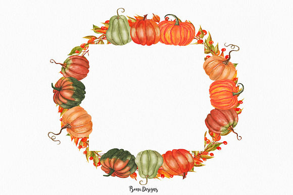 Watercolor Pumpkin Illustration in Illustrations - product preview 3