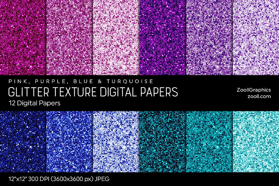 Glitter Texture Digital Papers 