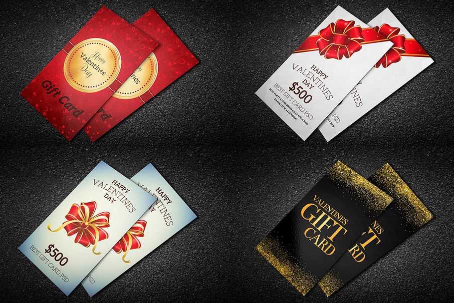 Valentines Day Gift Cards in Card Templates - product preview 8