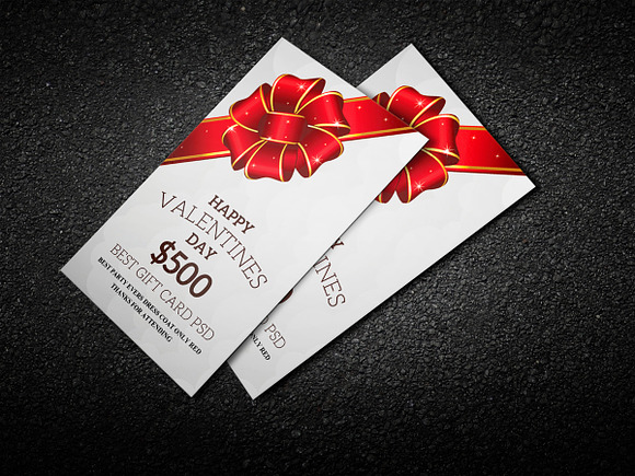 Valentines Day Gift Cards in Card Templates - product preview 3
