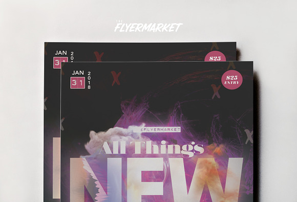 All Things New Party Flyer Template in Flyer Templates - product preview 1