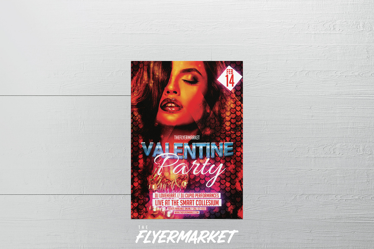 Valentine’s Party Flyer Template v2 in Flyer Templates - product preview 8