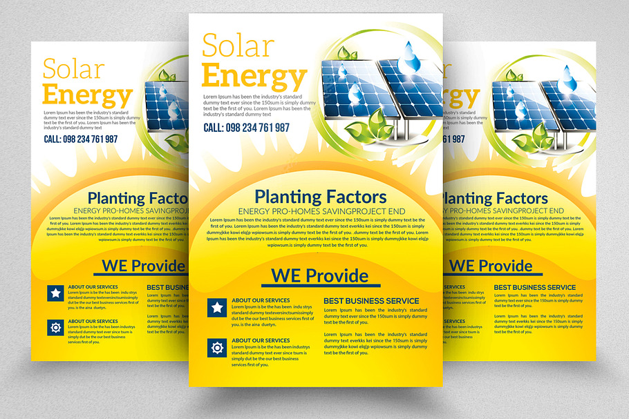 Solar Panel Energy Flyer Template in Flyer Templates - product preview 8