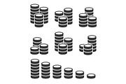 Coins Stack Icons Set