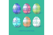 Easter egg with pattern of snowflake