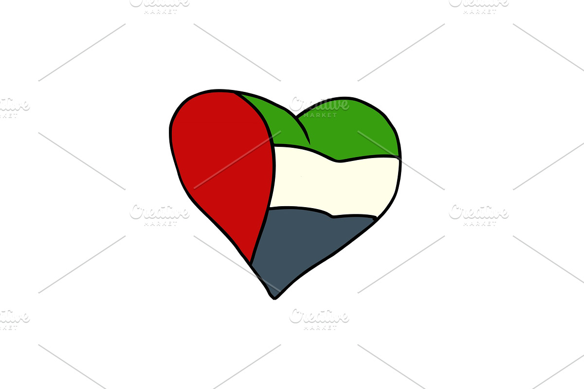 UAE isolated heart flag on white background in Textures - product preview 8