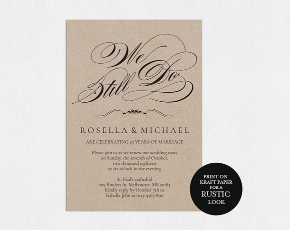 Vow Renewal Invitation SHR397 in Wedding Templates - product preview 1