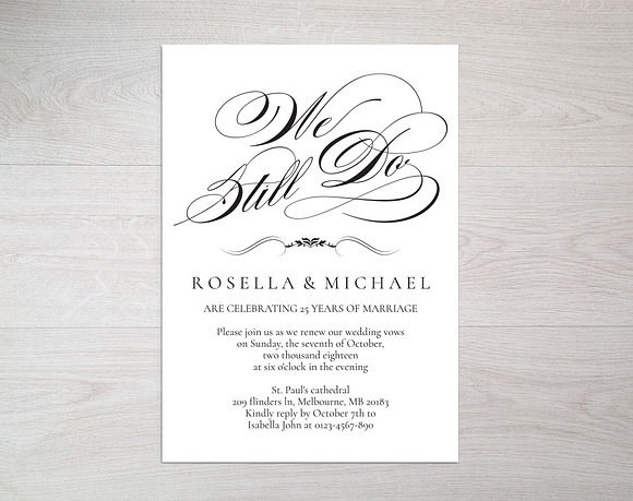 Vow Renewal Invitation SHR397 in Wedding Templates - product preview 2