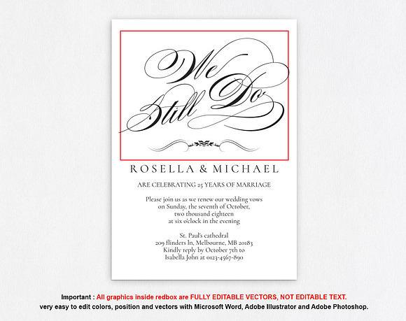 Vow Renewal Invitation SHR397 in Wedding Templates - product preview 4