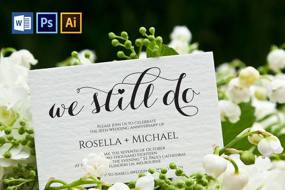 Vow Renewal Invitation SHR399 in Wedding Templates - product preview 8