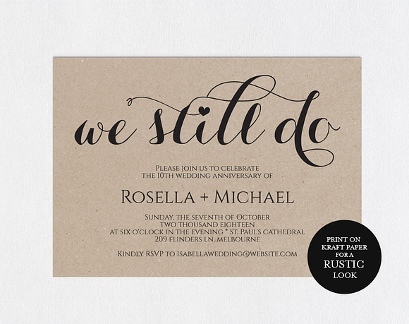 Vow Renewal Invitation SHR399 in Wedding Templates - product preview 1