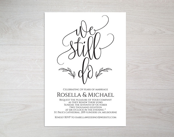 Vow Renewal Invitation SHR400 in Wedding Templates - product preview 2