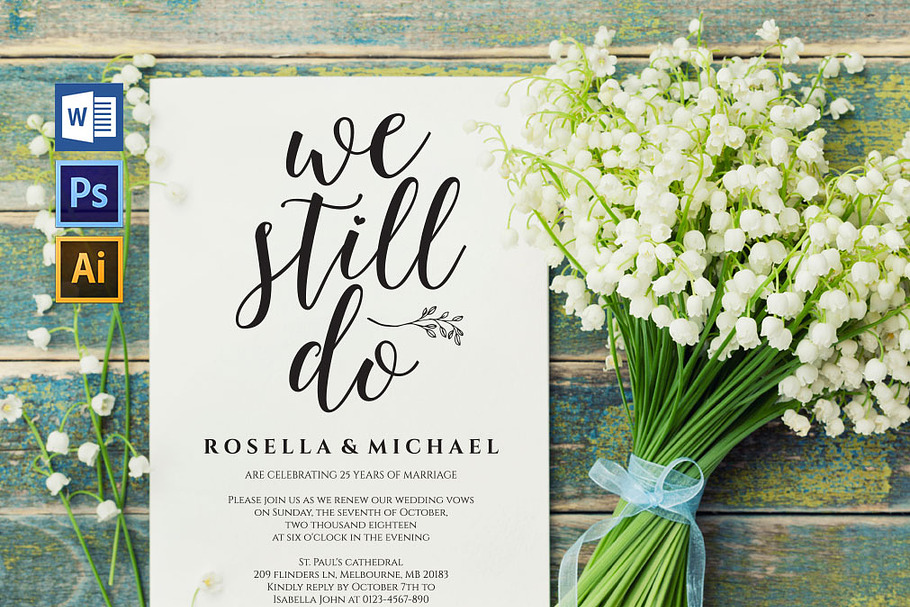 Vow Renewal Invitation SHR402 in Wedding Templates - product preview 8
