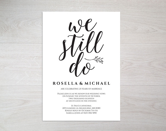 Vow Renewal Invitation SHR402 in Wedding Templates - product preview 2