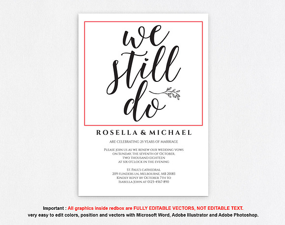 Vow Renewal Invitation SHR402 in Wedding Templates - product preview 4