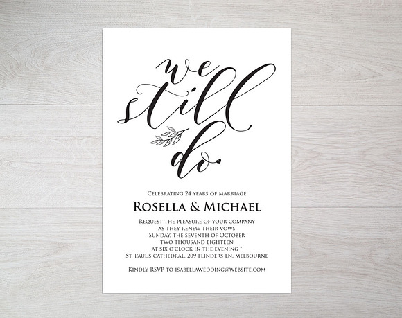 Vow Renewal Invitation SHR403 in Wedding Templates - product preview 2