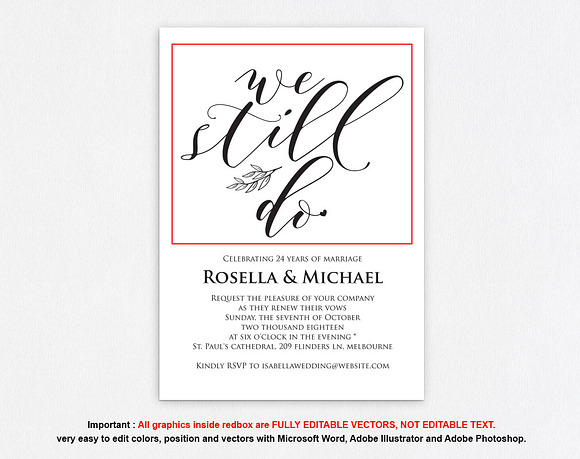 Vow Renewal Invitation SHR403 in Wedding Templates - product preview 4