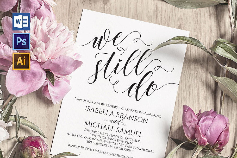 Vow Renewal Invitation SHR404 in Wedding Templates - product preview 8