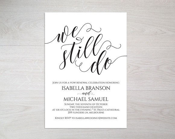 Vow Renewal Invitation SHR404 in Wedding Templates - product preview 2