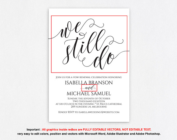 Vow Renewal Invitation SHR404 in Wedding Templates - product preview 4