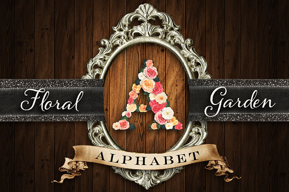 Floral Garden Alphabet Initials in Objects - product preview 3