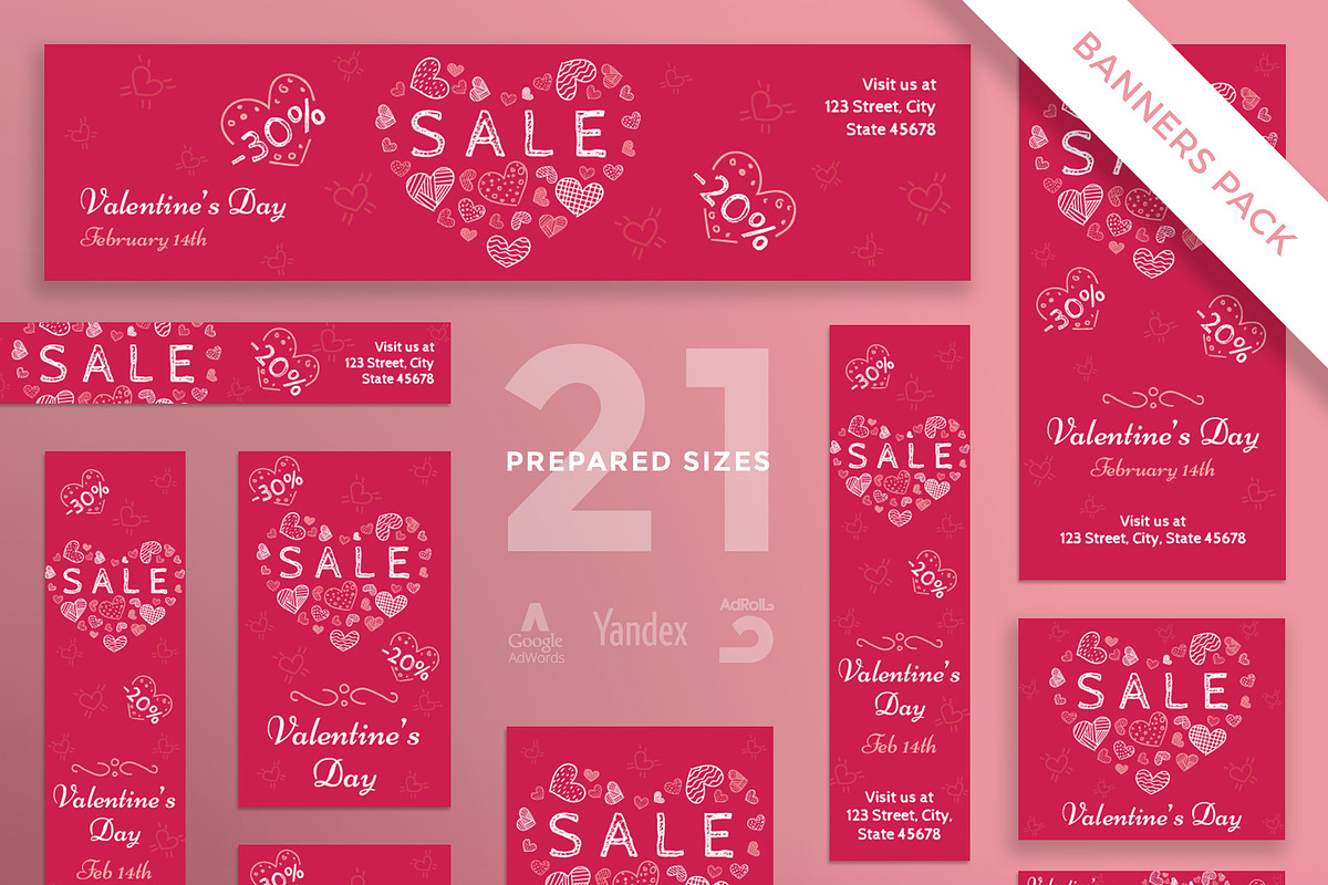 Banners Pack | Valentine's Day in Templates - product preview 8