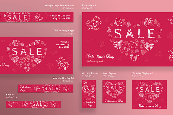 Banners Pack | Valentine's Day in Templates - product preview 1