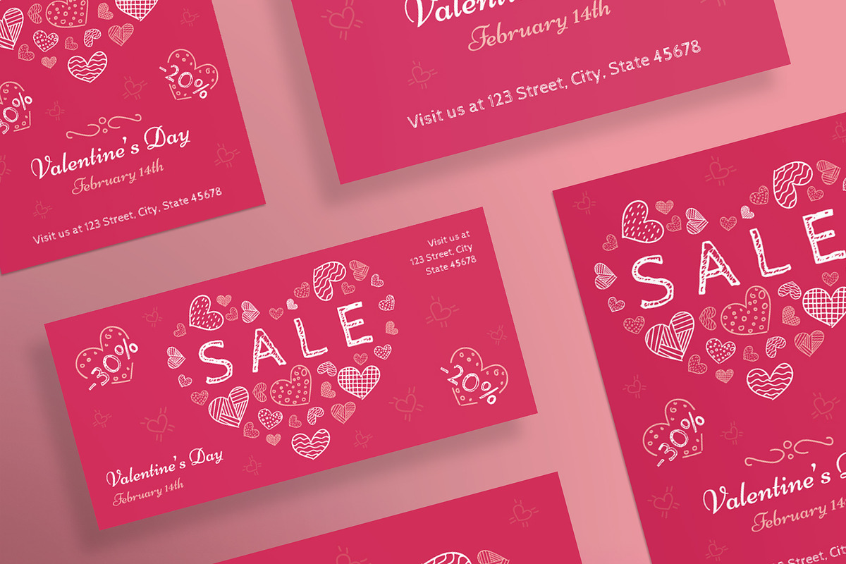 Flyers | Valentine's Day in Flyer Templates - product preview 8