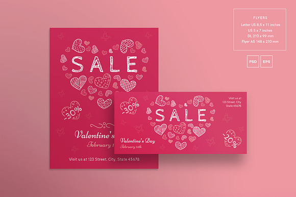 Flyers | Valentine's Day in Flyer Templates - product preview 1