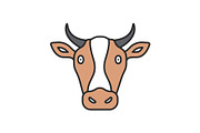 Cow head color icon