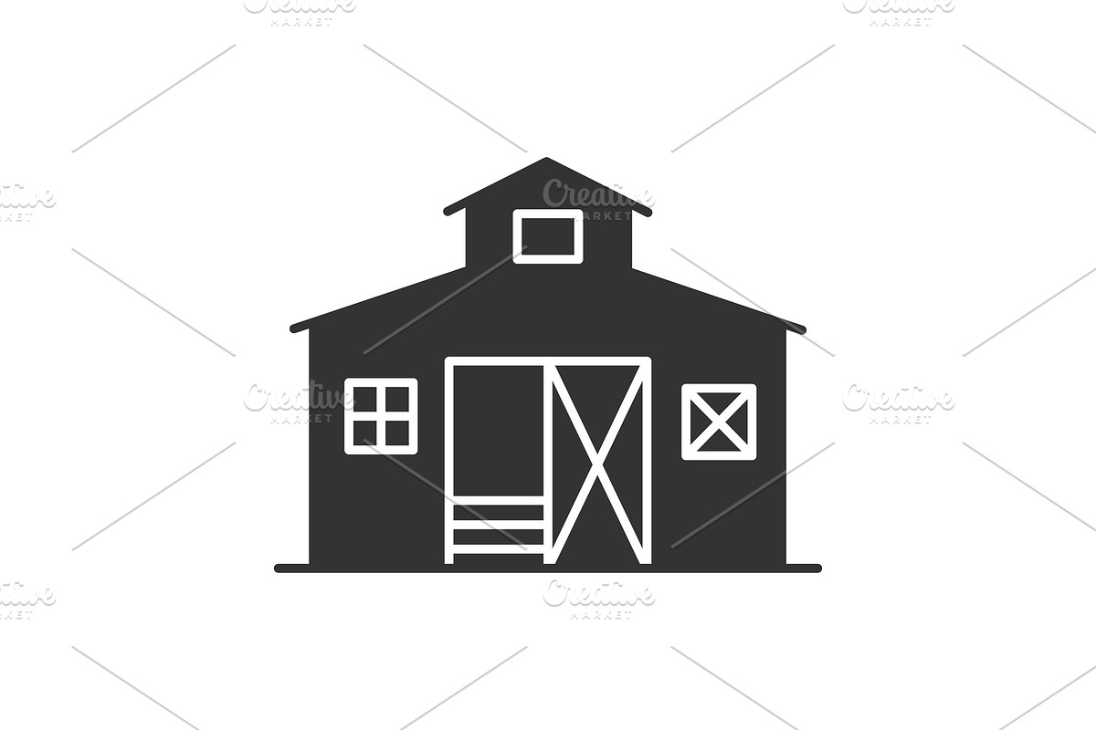 Barn glyph icon in Graphics - product preview 8