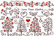 Digital Love Trees Clip art