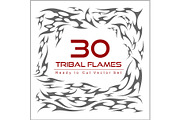 vector set of flame elements