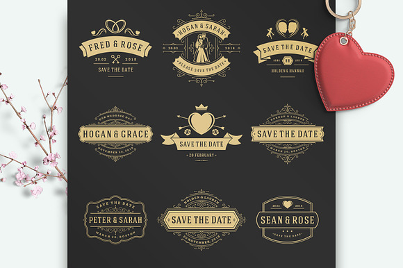 18 Wedding Logos and Badges in Logo Templates - product preview 1