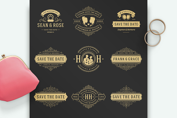 18 Wedding Logos and Badges in Logo Templates - product preview 3