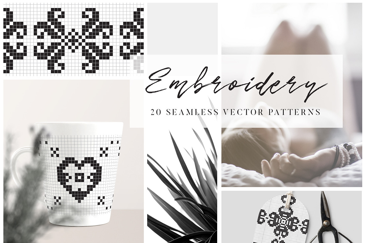 Embroidery Style Vector Patterns in Patterns - product preview 8