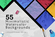 55 Watercolor Backgrounds 50% OFF