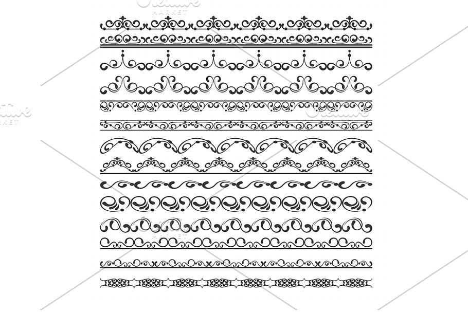 Border set, hand-drawn in Patterns - product preview 8
