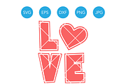 Love with Heart SVG Cutting File